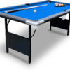 6 Ft Portable Pool Table, Adults Folding Billiards Tables for Game Room with Easy Foldable Storage, Includes Full Set of Billiard Balls, Cues,...