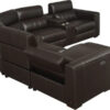 4-SEAT POWER RECLINING LEATHER SECTIONAL SOFA WITH OUTLETS AND USB PORTS