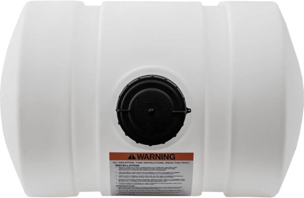 Horizontal Polyethylene Reservoir Water Tank with Legs, 550 Gallon, Made in the USA, Poly Tank for Water and Non-Flammable Liquids, Rust and...