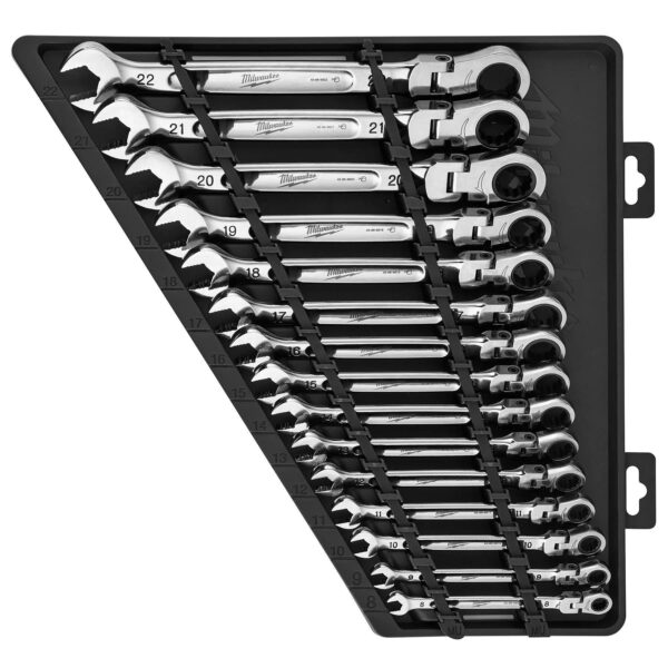 48-22-9513 Flex Head Ratcheting Metric Combination Wrench Set 15 PC