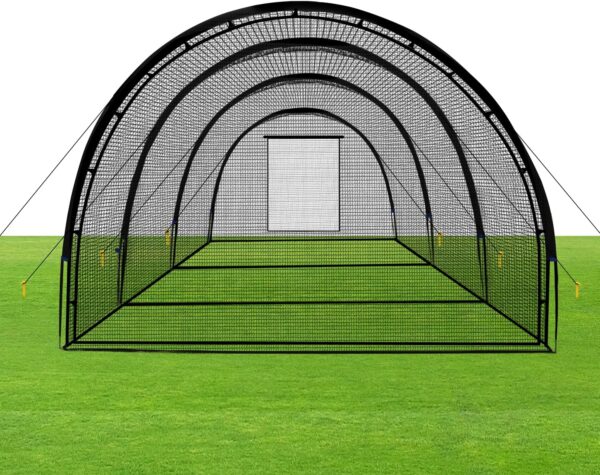 Baseball Batting Cage Net Batting Cages for Backyard Portable Baseball and Softball Batting Cages with Pitching Machine Hole and Detachable Door...