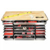 72 in. 18-Drawer 24 in. D Mobile Workbench with Solid Wood Top Stainless Steel