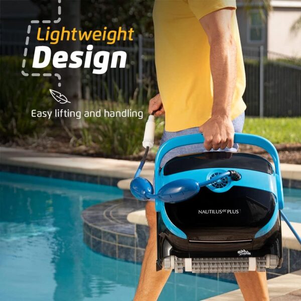 Dolphin Nautilus CC Plus Wi-Fi Automatic Robotic Pool Vacuum Cleaner, Always Cleaning, Never Charging, with Wall Climbing Scrubber Brush, Ideal...