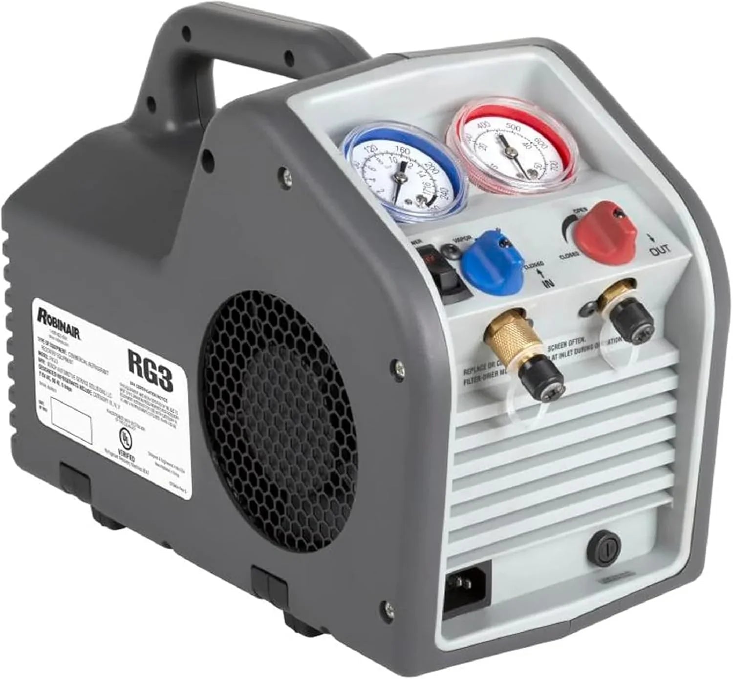 f0838f8673b4cd69177bb2e8d1d8af6696916033f176b8c441b7a63c92e19c76 (Portable Refrigerant Recovery Machine 115V, 60Hz, for Both Liquid and Vapor Refrigerant, White-Robinair