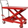 660LBS Hydraulic Lift Table Cart 31" Lift Height, Double Scissor Design with 4 Wheels & Non-Slip Pad for Material Handling