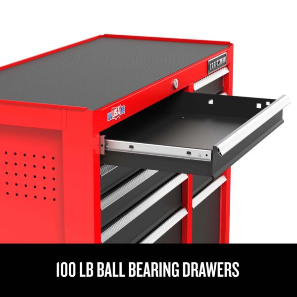 2000 Series 26-in W x 36.5-in H 5-Drawer Steel Rolling Tool Cabinet (Red)
