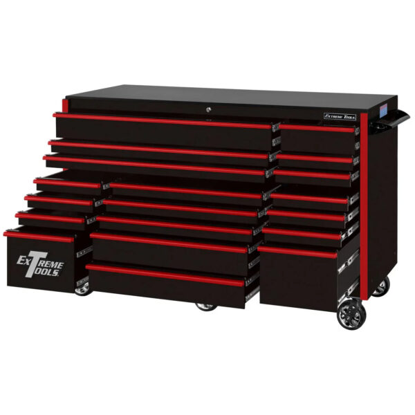 Extreme Tools RX250 Series 72-in x 30-in Roller Cabinet 19-Drawer 250 lb Drawer Slides