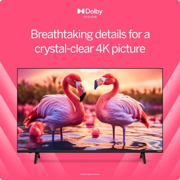 VIZIO 50 4K Resolution HDR Smart TV, Dolby Vision HDR/HDR10+, WiFi 6 (Renewed)