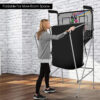 Foldable Indoor Basketball Arcade Game with 4 Balls Electronic Double Shot LED Scoring System for Kids Adults