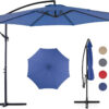 9.8FT Offset Patio Umbrella Hanging Cantilever Umbrella Outdoor Sun Shade with Easy Tilt Adjustment, 8 Ribs, UV Protection for Backyard, Lawn,...