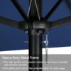 15 ft Large Patio Umbrella with Solar Lights Double-Sided Outdoor Rectangle Market Umbrellas with 36 LED Lights/Base Included/Easy Crank for Patio...