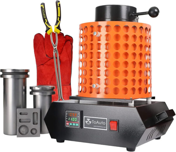 TOAUTO Gold Melting Furnace TGF3000-V1.1, 1+3KG, 1400W, 2100 F