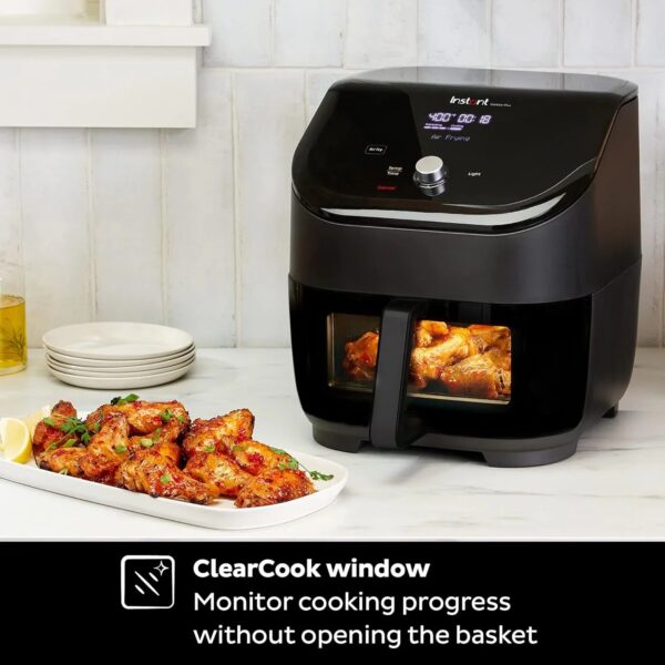 Instant Vortex Plus 6QT ClearCook Air Fryer, Clear Windows, Custom Program Options, 6-in-1 Functions, Crisps, Broils, Roasts, Dehydrates, Bakes,...