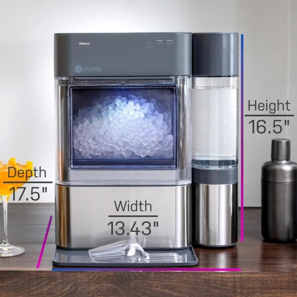 GE Profile Opal 2.0 XL with 1 Gallon Tank, Chewable Crunchable Countertop Nugget Ice Maker, Scoop included, 38 lbs in 24 hours, Pellet Ice Machine...