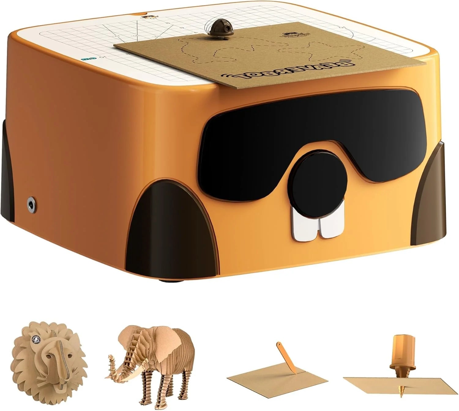 ffbb2f149da14282716e51fc5f86c9cc6e3f89eac5b826f37de81d76f5c06e57 BEAVERBOT Kids Cardboard Cutter STEM Craft Kit, Ages 3+